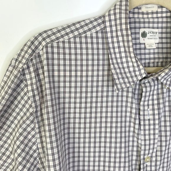 J.Crew Glencheck Tartan Texture Shirtings Button Down Long Sleeve Shirt‎ Sz L - Picture 2 of 7